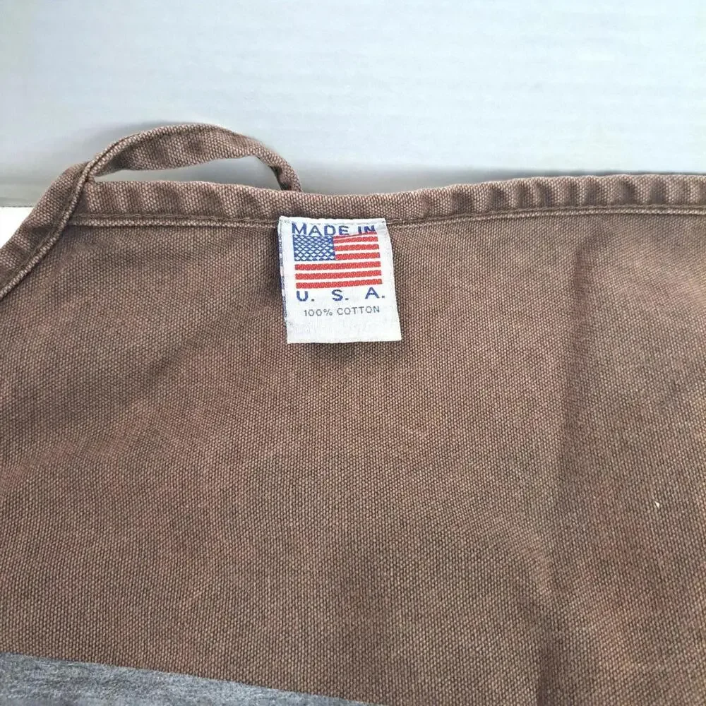 Classic Wall Drug Cowboy‎ Brown Canvas Apron  Made in the USA Pre Owned